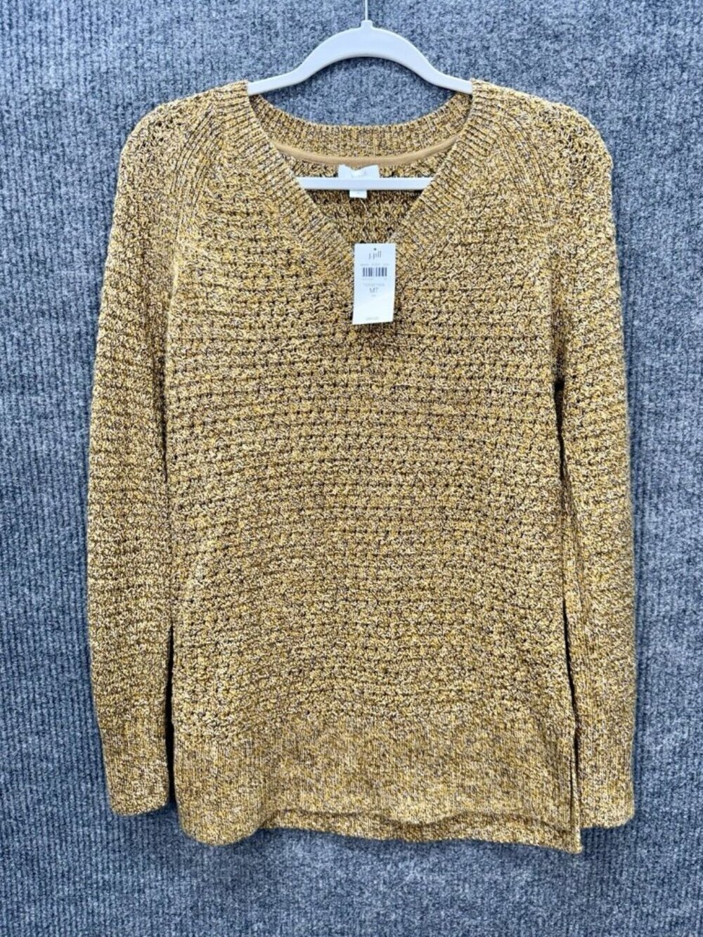 J. Jill Pure Jill Open Texture Sweater Women’s Medium Tall MT Marigold Knit NEW